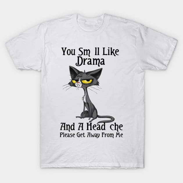 You Smell Like Drama And A Headache Please Get Away From Me T-Shirt by Rene	Malitzki1a